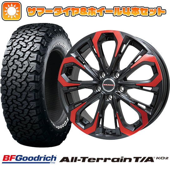 225/65R17 夏タイヤ ホイール4本セット BFグッドリッチ オールテレーンT/A KO2 RBL (5/114車用) BIGWAY LEYSEEN プラバ5X(レッドクリア) 17インチ :arktire 2182 118960 23750 23750:アークタイヤ