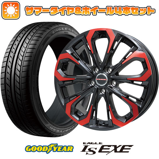 225/45R18 夏タイヤ ホイール4本セット GOODYEAR EAGLE LS EXE(限定) (5/114車用) BIGWAY LEYSEEN プラバ5X(レッドクリア) 18インチ｜ark-tire