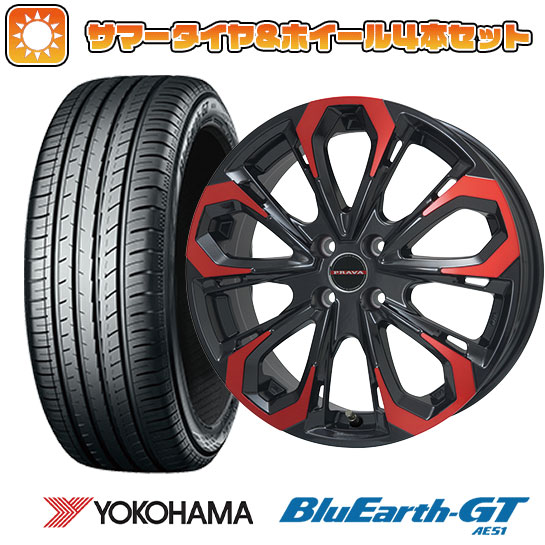 205/50R17 夏タイヤ ホイール4本セット YOKOHAMA ブルーアース GT AE51 (4/100車用) BIGWAY LEYSEEN プラバ5X(レッドクリア) 17インチ :arktire 25201 118958 28551 28551:アークタイヤ