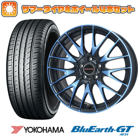 225/50R18 夏タイヤ ホイール4本セット YOKOHAMA ブルーアース GT AE51 (5/114車用) BIGWAY LEYSEEN プラバ9M(ブルークリア) 18インチ :arktire 1301 118948 28543 28543:アークタイヤ