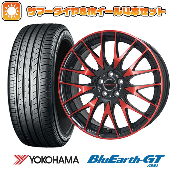 205/50R17 夏タイヤ ホイール4本セット YOKOHAMA ブルーアース GT AE51 (5/114車用) BIGWAY LEYSEEN プラバ9M(レッドクリア) 17インチ :arktire 1672 118947 28551 28551:アークタイヤ