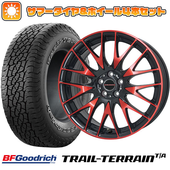 225/55R18 夏タイヤ ホイール4本セット BFグッドリッチ トレールテレーンT/A ORBL (5/114車用) BIGWAY LEYSEEN プラバ9M(レッドクリア) 18インチ :arktire 1321 118949 36808 36808:アークタイヤ