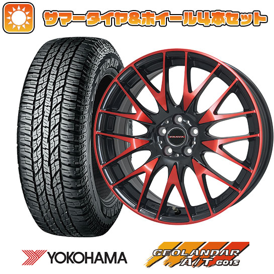 225/60R17 夏タイヤ ホイール4本セット YOKOHAMA ジオランダー A/T G015 RBL (5/114車用) BIGWAY LEYSEEN プラバ9M(レッドクリア) 17インチ :arktire 1845 118947 29317 29317:アークタイヤ