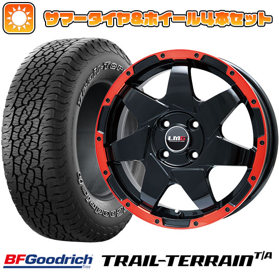 245/70R16 夏タイヤ ホイール4本セット BFグッドリッチ トレールテレーンT/A ORWL (5/114車用) LEHRMEISTER LMG shuriken グロスブラック/レッドリム 16インチ :arktire 15841 117273 36795 36795:アークタイヤ