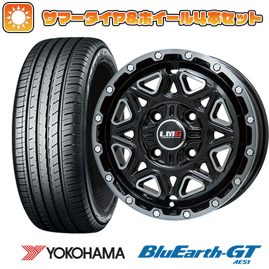 205/50R16 夏タイヤ ホイール4本セット YOKOHAMA ブルーアース GT AE51 (4/100車用) LEHRMEISTER LMG モンタグナ(ブラックポリッシュ/ブラッククリア) 16インチ :arktire 2081 120448 28562 28562:アークタイヤ