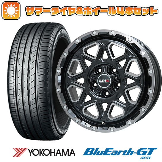 215/65R16 夏タイヤ ホイール4本セット YOKOHAMA ブルーアース GT AE51 (5/114車用) LEHRMEISTER LMG モンタグナ(ブラックポリッシュ/ブラッククリア) 16インチ :arktire 1310 120454 28572 28572:アークタイヤ