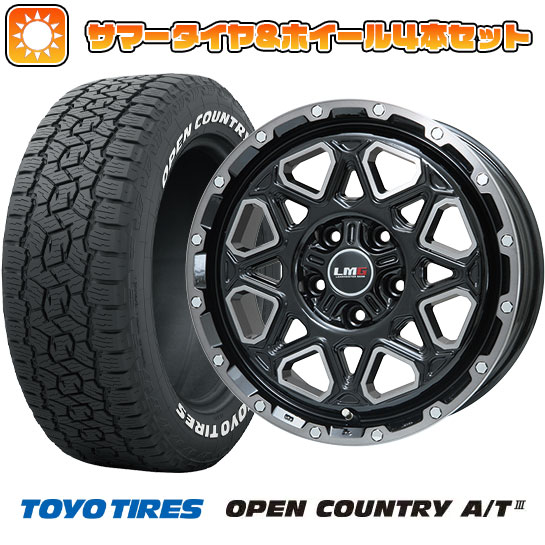 225/70R16 夏タイヤ ホイール4本セット TOYO OPEN COUNTRY A/T III (5/114車用) LEHRMEISTER LMG モンタグナ(ブラックポリッシュ/ブラッククリア) 16インチ :arktire 2563 120454 38623 38623:アークタイヤ