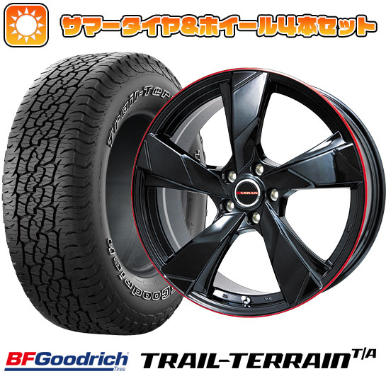 225/60R18 夏タイヤ ホイール4本セット BFグッドリッチ トレールテレーンT/A ORBL (5/114車用) PREMIX ヴェランV(グロスブラック/レッドリム) 18インチ :arktire 1341 119930 36811 36811:アークタイヤ