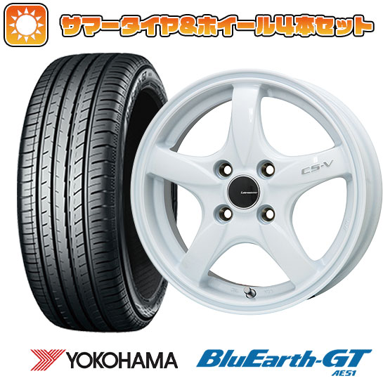 185/55R16 夏タイヤ ホイール4本セット YOKOHAMA ブルーアース GT AE51 (4/100車用) LEHRMEISTER CS V(ホワイト) 16インチ :arktire 261 128668 28563 28563:アークタイヤ