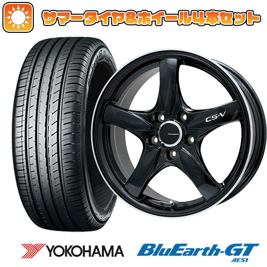 205/50R17 夏タイヤ ホイール4本セット YOKOHAMA ブルーアース GT AE51 (5/100車用) LEHRMEISTER CS V(グロスブラック/リムポリッシュ) 17インチ :arktire 1671 128674 28551 28551:アークタイヤ