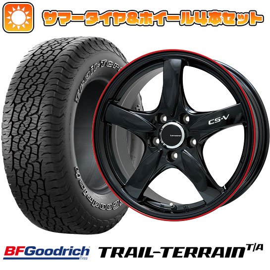 235/55R18 夏タイヤ ホイール4本セット BFグッドリッチ トレールテレーンT/A ORBL (5/114車用) LEHRMEISTER CS V(グロスブラック/レッドリム) 18インチ :arktire 1303 128679 36809 36809:アークタイヤ