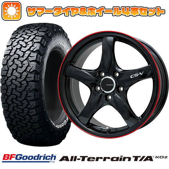 215/65R16 夏タイヤ ホイール4本セット BFグッドリッチ オールテレーンT/A KO2 RBL (5/114車用) LEHRMEISTER CS V(グロスブラック/レッドリム) 16インチ :arktire 1310 128671 23751 23751:アークタイヤ