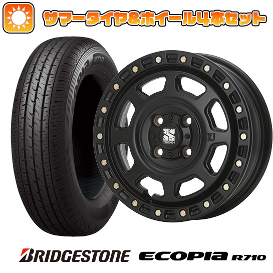 145/80R12 夏タイヤ ホイール4本セット BRIDGESTONE エコピア R710 80/78N(限定) (軽自動車用) MLJ エクストリームJ XJ07 12インチ :arktire 21681 131371 27205 27205:アークタイヤ