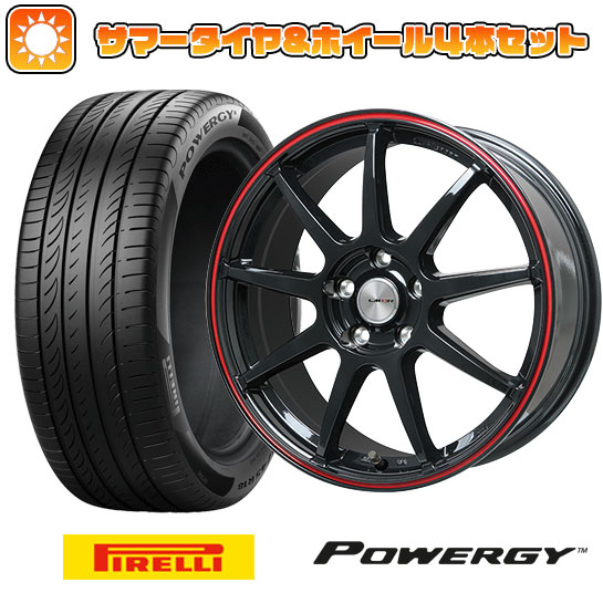 215/60R16 夏タイヤ ホイール4本セット PIRELLI パワジー (5/114車用) LEHRMEISTER LMスポーツLM QR グロスブラック/レッドライン 16インチ :arktire 1601 137325 36992 36992:アークタイヤ