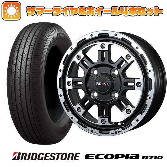 145/80R12 夏タイヤ ホイール4本セット BRIDGESTONE エコピア R710 80/78N(限定) (軽自動車用) BLEST バーンズテック ブレイブストリーム 12インチ｜ark-tire