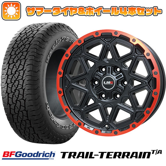 265/70R17 夏タイヤ ホイール4本セット プラド BFグッドリッチ トレールテレーンT/A ORWL LEHRMEISTER LMG モンタグナ(マットブラック/レッドリム) 17インチ :arktire 11822 120465 36789 36789:アークタイヤ