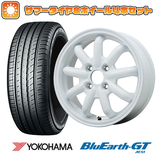 155/65R14 夏タイヤ ホイール4本セット N BOX タントカスタム ワゴンR YOKOHAMA ブルーアース GT AE51 BRANDLE LINE ストレンジャーKST 9改(ホワイト) 14インチ :arktire 10161 142320 28581 28581:アークタイヤ