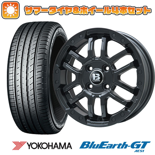 195/60R17 夏タイヤ ホイール4本セット ライズ/ロッキー（ハイブリッド） YOKOHAMA ブルーアース GT AE51 BIGWAY B LUGNAS FRD(マットブラック) 17インチ :arktire 25181 137811 33211 33211:アークタイヤ