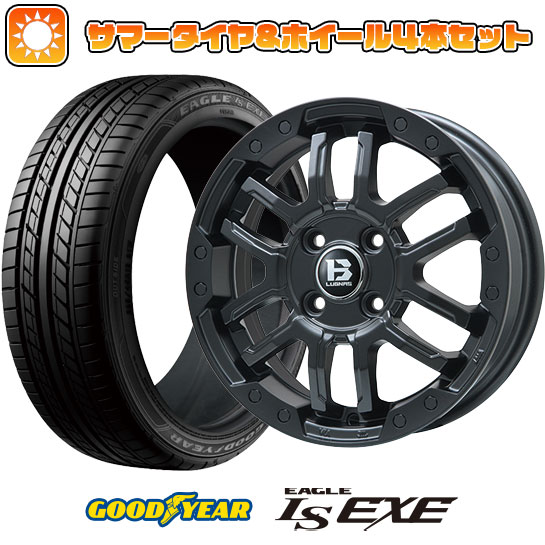 205/50R17 夏タイヤ ホイール4本セット GOODYEAR EAGLE LS EXE(限定) (4/100車用) BIGWAY B LUGNAS FRD(マットブラック) 17インチ :arktire 25201 137811 31689 31689:アークタイヤ