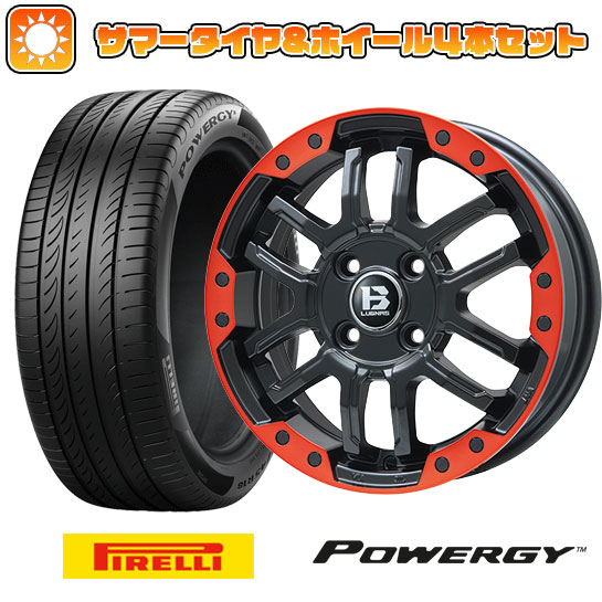 205/50R17 夏タイヤ ホイール4本セット PIRELLI パワジー (4/100車用) BIGWAY B LUGNAS FRD(マットブラック/レッドリム) 17インチ :arktire 25201 137813 38262 38262:アークタイヤ