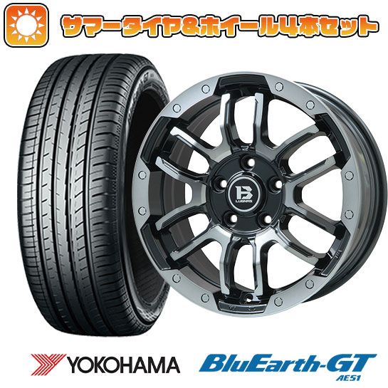 215/60R16 夏タイヤ ホイール4本セット YOKOHAMA ブルーアース GT AE51 (5/114車用) BIGWAY B LUGNAS FRD(ブラックポリッシュ/ブラッククリア) 16インチ :arktire 1601 137784 28569 28569:アークタイヤ