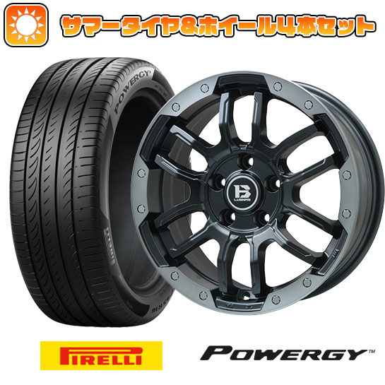 215/60R17 夏タイヤ ホイール4本セット PIRELLI パワジー (5/114車用) BIGWAY B LUGNAS FRD(マットブラック/ブラッククリアリム) 17インチ :arktire 1843 137817 36988 36988:アークタイヤ