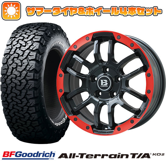 225/65R17 夏タイヤ ホイール4本セット BFグッドリッチ オールテレーンT/A KO2 RBL (5/114車用) BIGWAY B LUGNAS FRD(マットブラック/レッドリム) 17インチ :arktire 2182 137818 23750 23750:アークタイヤ