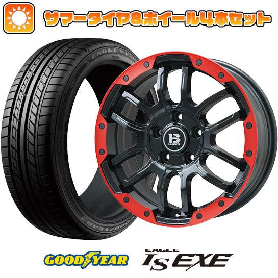 225/45R18 夏タイヤ ホイール4本セット グッドイヤー EAGLE LS EXE(限定) (5/114車用) BIGWAY B LUGNAS FRD(マットブラック/レッドリム) 18インチ :arktire 1261 137828 31587 31587:アークタイヤ