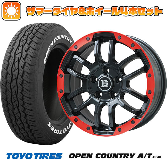 235/60R18 夏タイヤ ホイール4本セット トーヨー OPEN COUNTRY A/T EX (5/114車用) BIGWAY B LUGNAS FRD(マットブラック/レッドリム) 18インチ :arktire 27064 137828 33424 33424:アークタイヤ