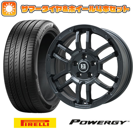 215/60R17 夏タイヤ ホイール4本セット PIRELLI パワジー (5/114車用) BIGWAY B LUGNAS FRD(マットブラック) 17インチ :arktire 1843 137816 36988 36988:アークタイヤ