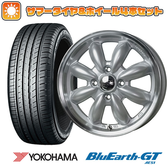 195/55R15 夏タイヤ ホイール４本セット (4/100車用) YOKOHAMA ブルーアース GT AE51 ホットスタッフ ララパーム カップ 2 15インチ｜ark-tire