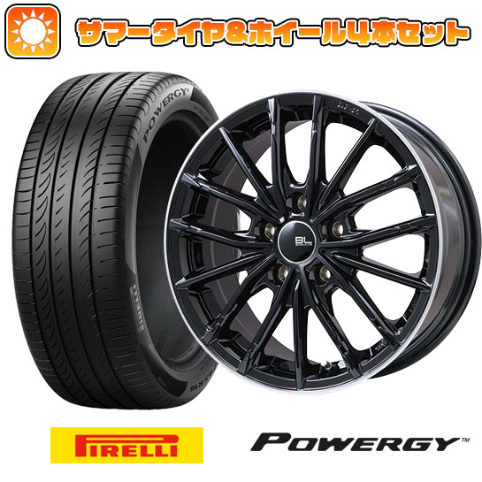 205/45R17 夏タイヤ ホイール4本セット シエンタ 2022 PIRELLI パワジー BRANDLE LINE DF 10M グロスブラック/リムポリッシュ 17インチ :arktire 27102 144618 36986 36986:アークタイヤ