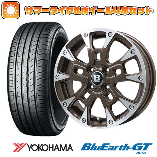 165/55R15 夏タイヤ ホイール4本セット N BOX タント ワゴンR ヨコハマ ブルーアース GT AE51 ビッグウエイ B LUGNAS BRD(ブロンズポリッシュ) 15インチ :arktire 21761 146642 28574 28574:アークタイヤ