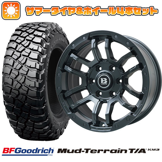 【新品】プラド 夏タイヤ ホイール4本セット 265/65R17 BFグッドリッチ マッドテレーンT/A KM3 ビッグウエイ B LUGNAS FRD(マットブラック) 17インチ :arktire 11822 137806 29312 29312:アークタイヤ