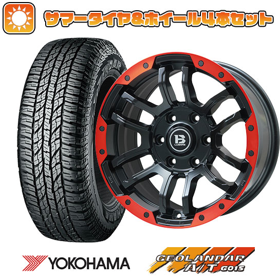 265/70R17 夏タイヤ ホイール4本セット YOKOHAMA ジオランダー A/T G015 OWL/RBL (6/139車用) BIGWAY B LUGNAS FRD(マットブラック/レッドリム) 17インチ :arktire 11822 137808 22893 22893:アークタイヤ