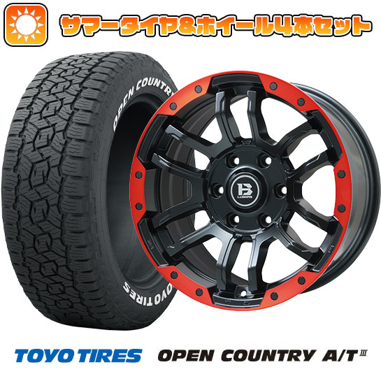 265/65R17 夏タイヤ ホイール4本セット TOYO OPEN COUNTRY A/T III (6/139車用) BIGWAY B LUGNAS FRD(マットブラック/レッドリム) 17インチ :arktire 11822 137808 38618 38618:アークタイヤ