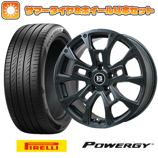 215/45R18 夏タイヤ ホイール４本セット (5/114車用) PIRELLI パワジー ビッグウエイ B LUGNAS BRD(マットブラック) 18インチ :arktire 1130 146664 36963 36963:アークタイヤ