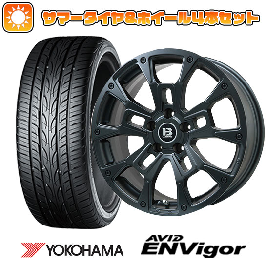 235/55R18 夏タイヤ ホイール４本セット (5/114車用) YOKOHAMA エイビッド エンビガーS321 ビッグウエイ B LUGNAS BRD(マットブラック) 18インチ :arktire 1303 146664 43107 43107:アークタイヤ