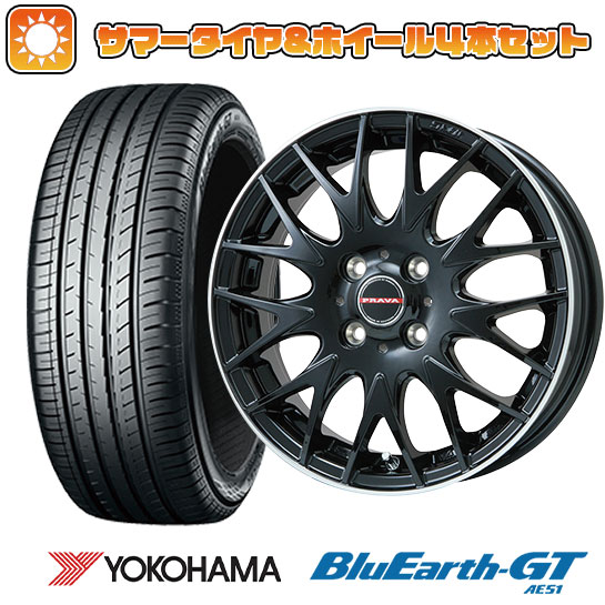 185/55R15 夏タイヤ ホイール４本セット (4/100車用) YOKOHAMA ブルーアース GT AE51 ビッグウエイ LEYSEEN プラバ9MJrII 15インチ :arktire 1846 147117 28573 28573:アークタイヤ