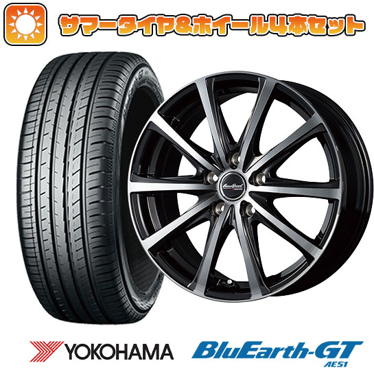 195/55R16 夏タイヤ ホイール4本セット シエンタ 2022- YOKOHAMA ブルーアース GT AE51 MID ユーロスピード V25 ブラックポリッシュ 16インチ｜ark-tire
