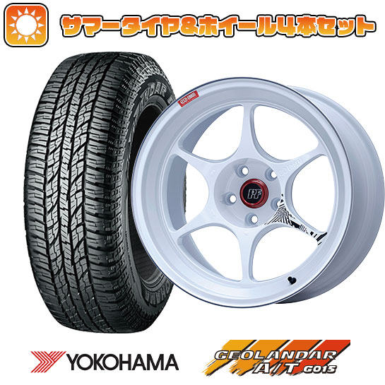 225/60R18 夏タイヤ ホイール４本セット (5/114車用) YOKOHAMA ジオランダー A/T G015 RBL エンケイ PF06 マシニングホワイト 18インチ :arktire 1341 151089 31742 31742:アークタイヤ