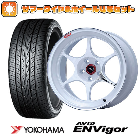 225/40R18 夏タイヤ ホイール４本セット (5/114車用) YOKOHAMA エイビッド エンビガーS321 エンケイ PF06 マシニングホワイト 18インチ :arktire 1131 151091 38559 38559:アークタイヤ