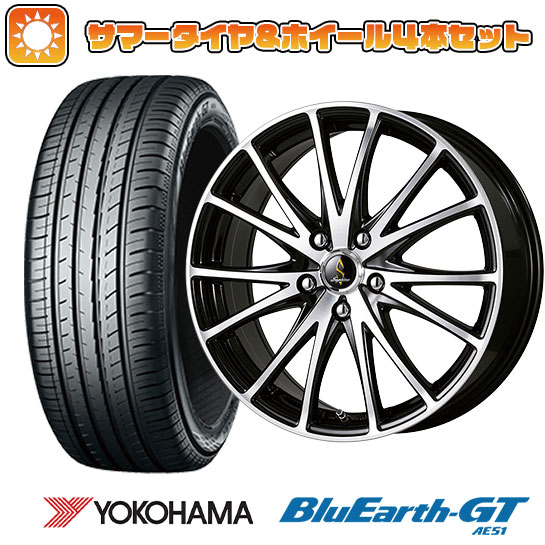 225/40R18 夏タイヤ ホイール４本セット (5/114車用) YOKOHAMA ブルーアース GT AE51 タカイチ セプティモG03 ブラックポリッシュ 18インチ :arktire 1131 152449 28537 28537:アークタイヤ