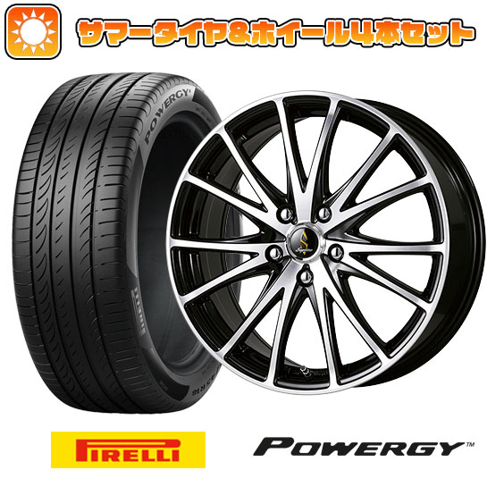 225/60R18 夏タイヤ ホイール４本セット (5/114車用) PIRELLI パワジー タカイチ セプティモG03 ブラックポリッシュ 18インチ :arktire 1341 152449 36977 36977:アークタイヤ