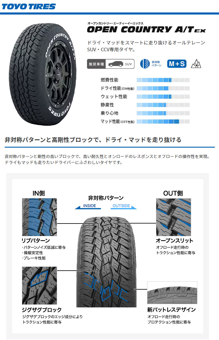 205/65R16 夏タイヤ ホイール4本セット TOYO OPEN COUNTRY A/T EX (5/114車用) BRANDLE ER16 16インチ｜ark-tire｜02