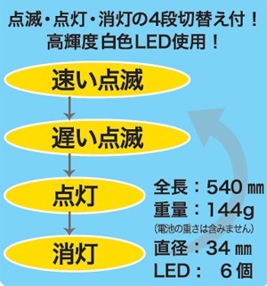 誘導灯「花子」54cm 高輝度白色LED使用!白色 誘導灯 2010007
