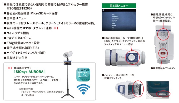 Aurora Sportカラーナイトビジョンカメラ