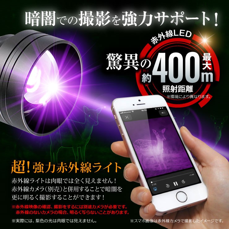 ジイエクサ Gexa 不可視 赤外線ライト 赤外線LED ナイトビジョン 暗視