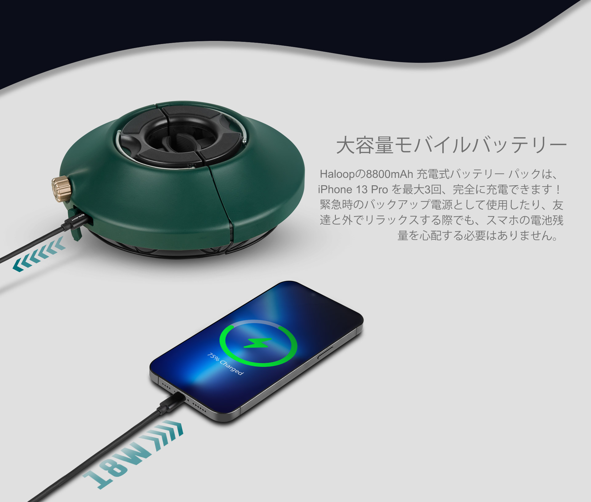 OLIGHT オーライト Haloop UFO型 充電式LEDランタン テント