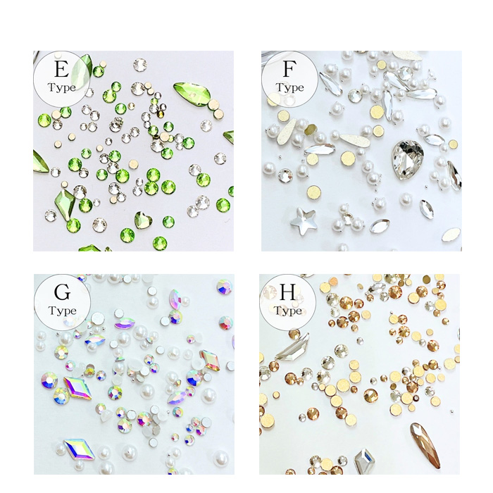 ストーン ミックス パーツ【 全8種 】ラインストーン パール ブリオン